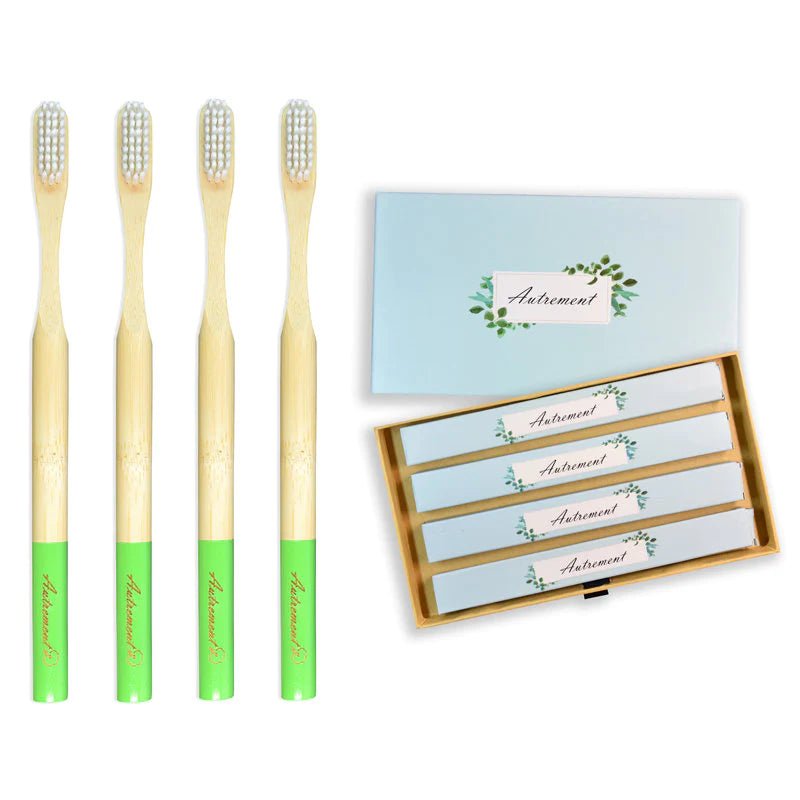 4 Brosses à dents écologiques en bambou biodégradable - Autrement Franceproduct_type#